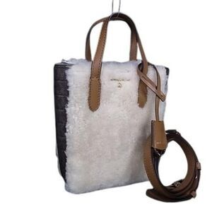 MICHAEL KORS Women's Ivory and Brown Boa Leather Handbag in MK Pattern